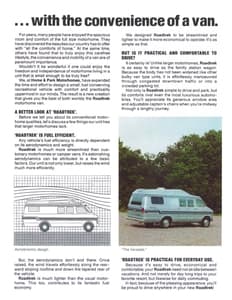 1987 Roadtrek Full Line Brochure page 2