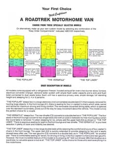 1987 Roadtrek Full Line Brochure page 5