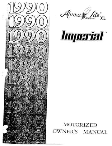 1990 Holiday Rambler Aluma Lite XL Owner Manual Owner's Manual