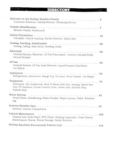 1990 Holiday Rambler Aluma Lite XL Owner Manual Owner's Manual page 3