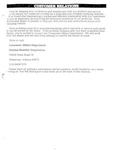 1990 Holiday Rambler Aluma Lite XL Owner Manual Owner's Manual page 5