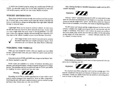 1994 Thor Four Winds Owner's Manual Brochure page 8