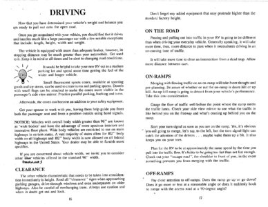1994 Thor Four Winds Owner's Manual Brochure page 9
