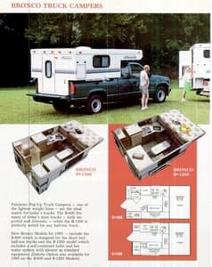 1995 Palomino Truck Campers Brochure page 2