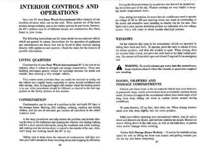 1996 Thor Hurricane Owner's Manual Brochure page 27