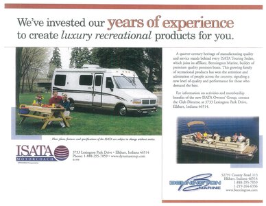 1998 Dynamax Isata Touring Sedan Brochure page 20