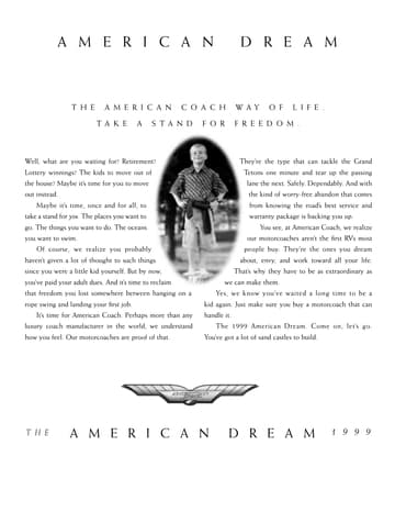 1999 American Coach American Dream Brochure