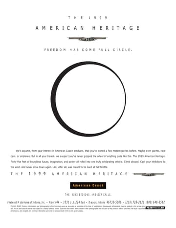 1999 American Coach American Heritage Brochure