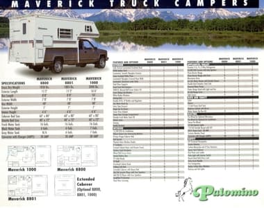 1999 Palomino Truck Campers Brochure page 2