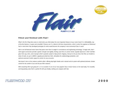 2000 Fleetwood Flair Brochure page 1