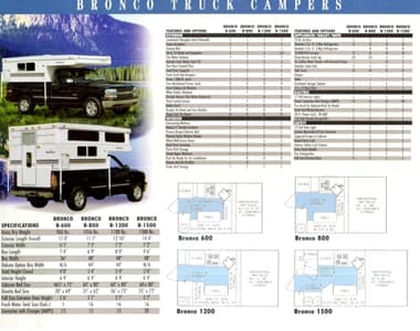 2000 Palomino Truck Campers Brochure page 2