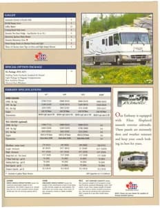 2001 Triple E RV Embassy Brochure page 5
