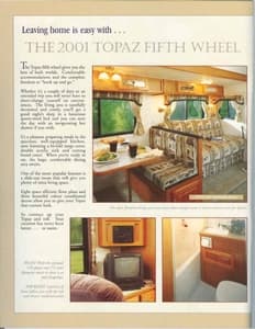 2001 Triple E RV Topaz Brochure page 6