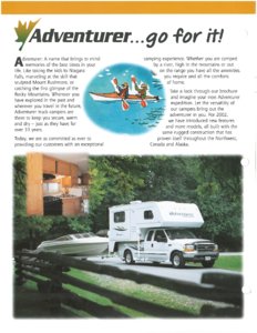 2002 ALP Adventurer Truck Campers Brochure page 2
