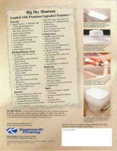 2002 Keystone RV Montana Big Sky Brochure page 4