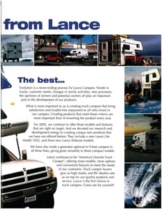 2002 Lance Truck Campers Brochure page 3