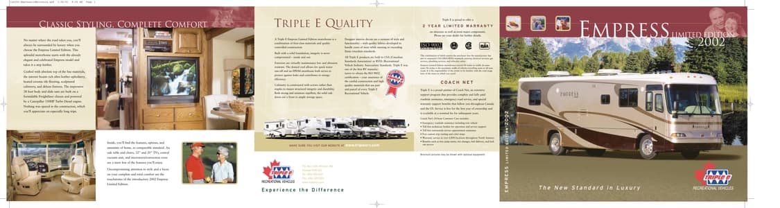 2002 Triple E RV Empress Limited Edition Brochure page 1