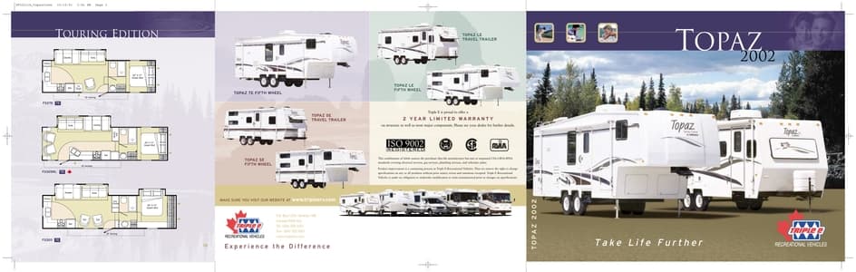 2002 Triple E RV Topaz Brochure page 16