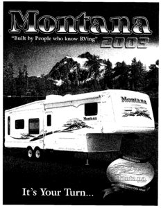 2003 Keystone RV Montana Brochure page 1