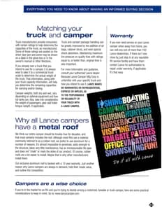 2003 Lance Truck Campers Brochure page 27