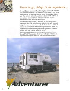 2004 ALP Adventurer Truck Campers Brochure page 2