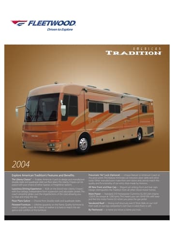 2004 American Coach American Tradition Brochure
