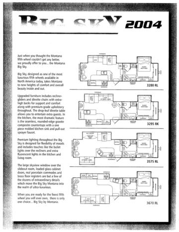 2004 RV Brochures, Floor plans And Catalogs | Download RV brochures ...