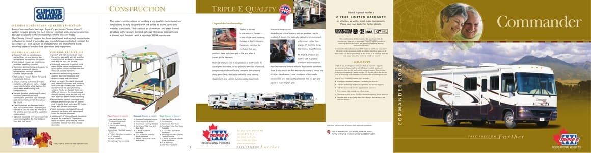 2004 Triple E RV Commander Brochure page 1