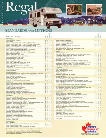2004 Triple E RV Regal Brochure