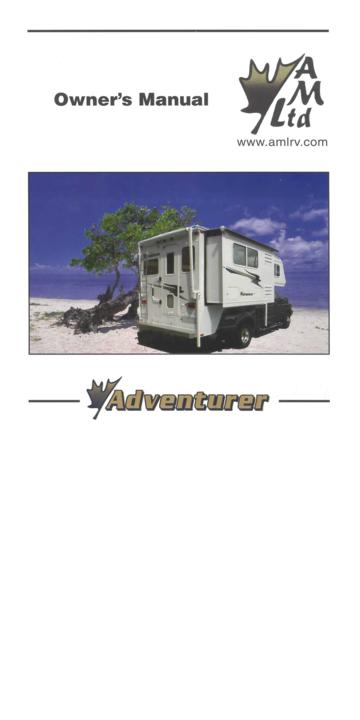 2005 ALP Adventurer Truck Campers Owner's Manual