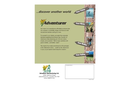 2005 ALP Adventurer Truck Campers Brochure page 9