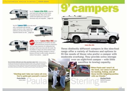 2005 Lance Truck Campers Brochure page 13