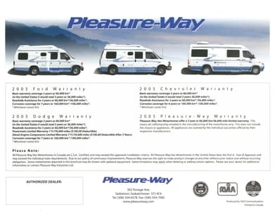 2005 Pleasure-Way Full Line Brochure page 20