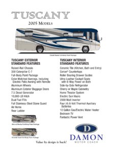 2005 Thor Tuscany Features Brochure page 1
