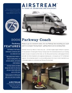 2006 Airstream Parkway Coach Brochure page 1