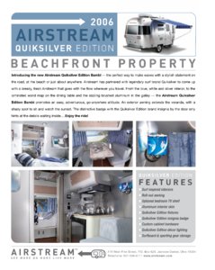 2006 Airstream Quiksilver Edition Brochure page 1