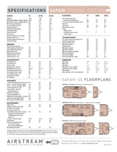 2006 Airstream Safari Special Edition Brochure page 2