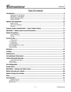 2006 ALP Adventurer Motor Home Owner's Manual page 2