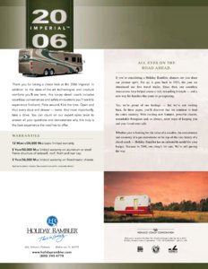 2006 Holiday Rambler Imperial Brochure page 20