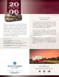 2006 Holiday Rambler Navigator Brochure page 24