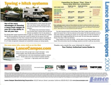 2006 Lance Truck Campers Brochure page 16