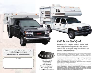 2006 Palomino Truck Campers Brochure page 8