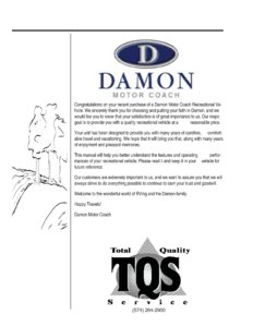 2006 Thor Damon Intruder Owner's Manual Brochure page 2