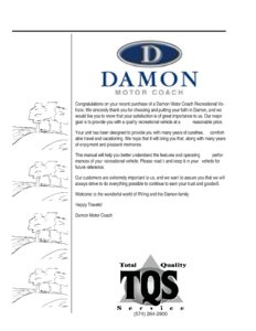 2006 Thor Damon Tuscany Owner's Manual Brochure page 2