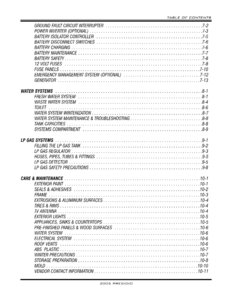 2006 Thor Presidio Rv Owner's Manual Brochure page 11