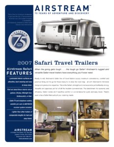 2007 Airstream Safari Brochure page 1