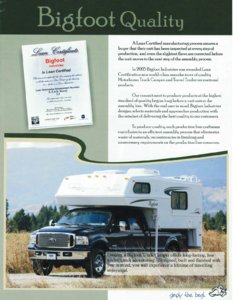 2007 Bigfoot Truck Campers Brochure page 3