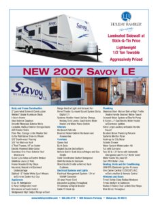 2007 Holiday Rambler Savoy LE Brochure page 1