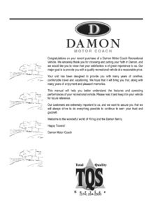 2007 Thor Damon Intruder Owner's Manual Brochure page 2