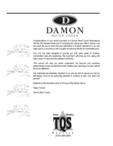 2007 Thor Damon Tuscany Owner's Manual Brochure page 2